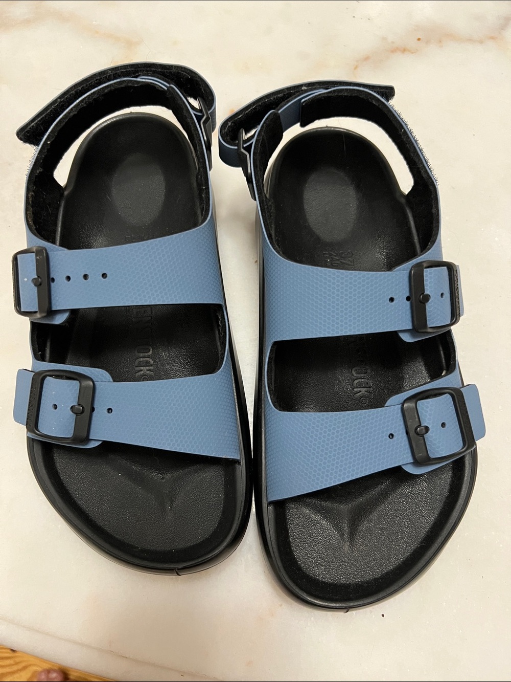 Birkenstock Women’s Double-Strap Blue Casual Sandals with Back Strap